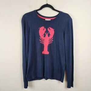Nautica lobster sweater women M navy blue pullover coastal
